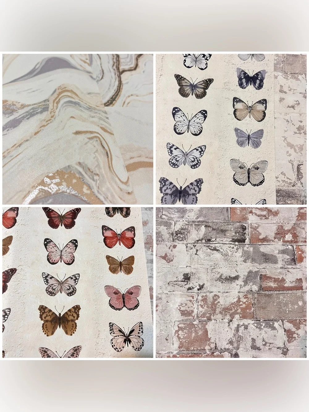 14 Large Assorted Designer DIY Scrapbooking Marble & Butterflies Pattern Sheets